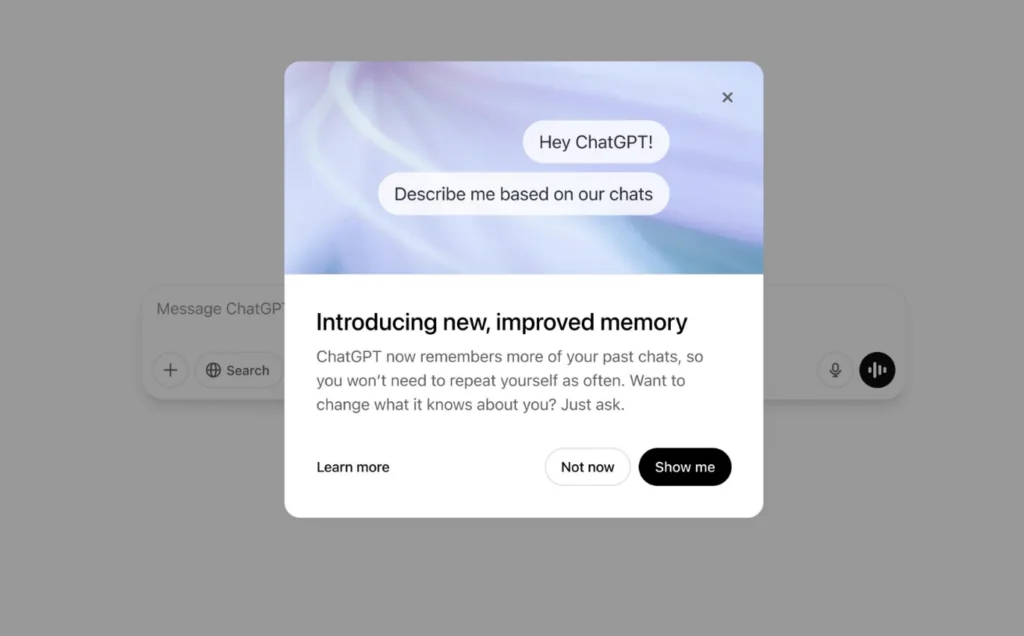 OpenAI更新了ChatGPT的记忆功能